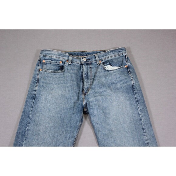 Levis 505 Jeans Mens Blue Denim Straight Leg Classic Pants Tag Sz 36X30 (35X30) - Picture 2 of 11